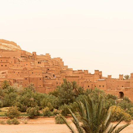 Explore the historic Ait Ben Haddou, a UNESCO World Heritage site in Morocco's desert landscape.